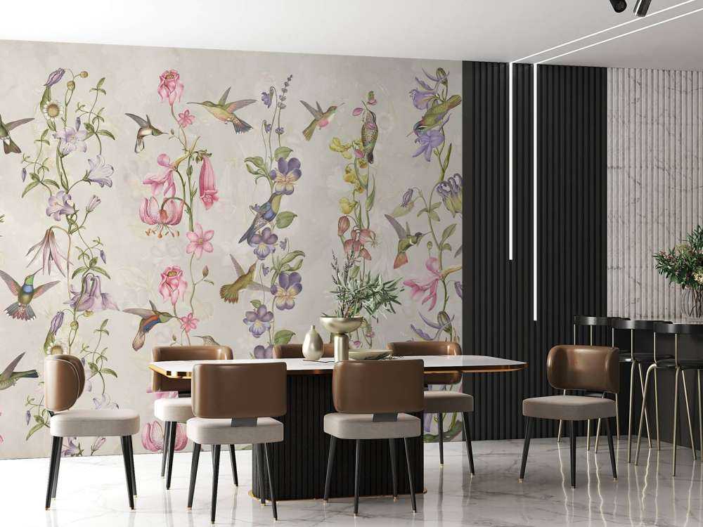 Weadow and Garden Flowers Taupe