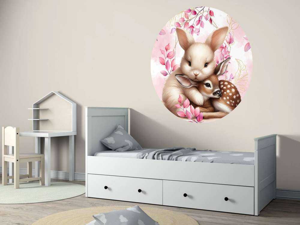 Loving rabbit and little deer