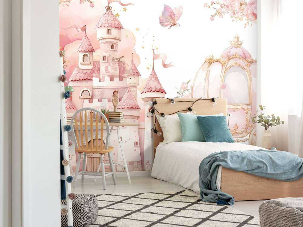 Fairy tale castle and rose carriage