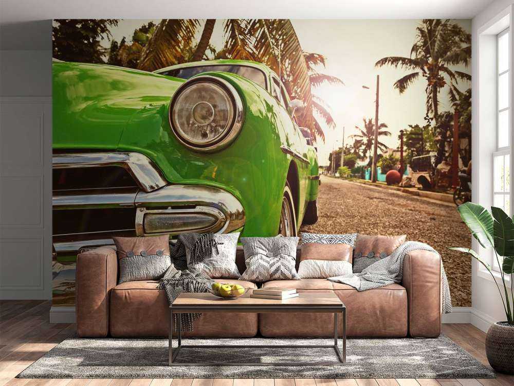 Green classic car