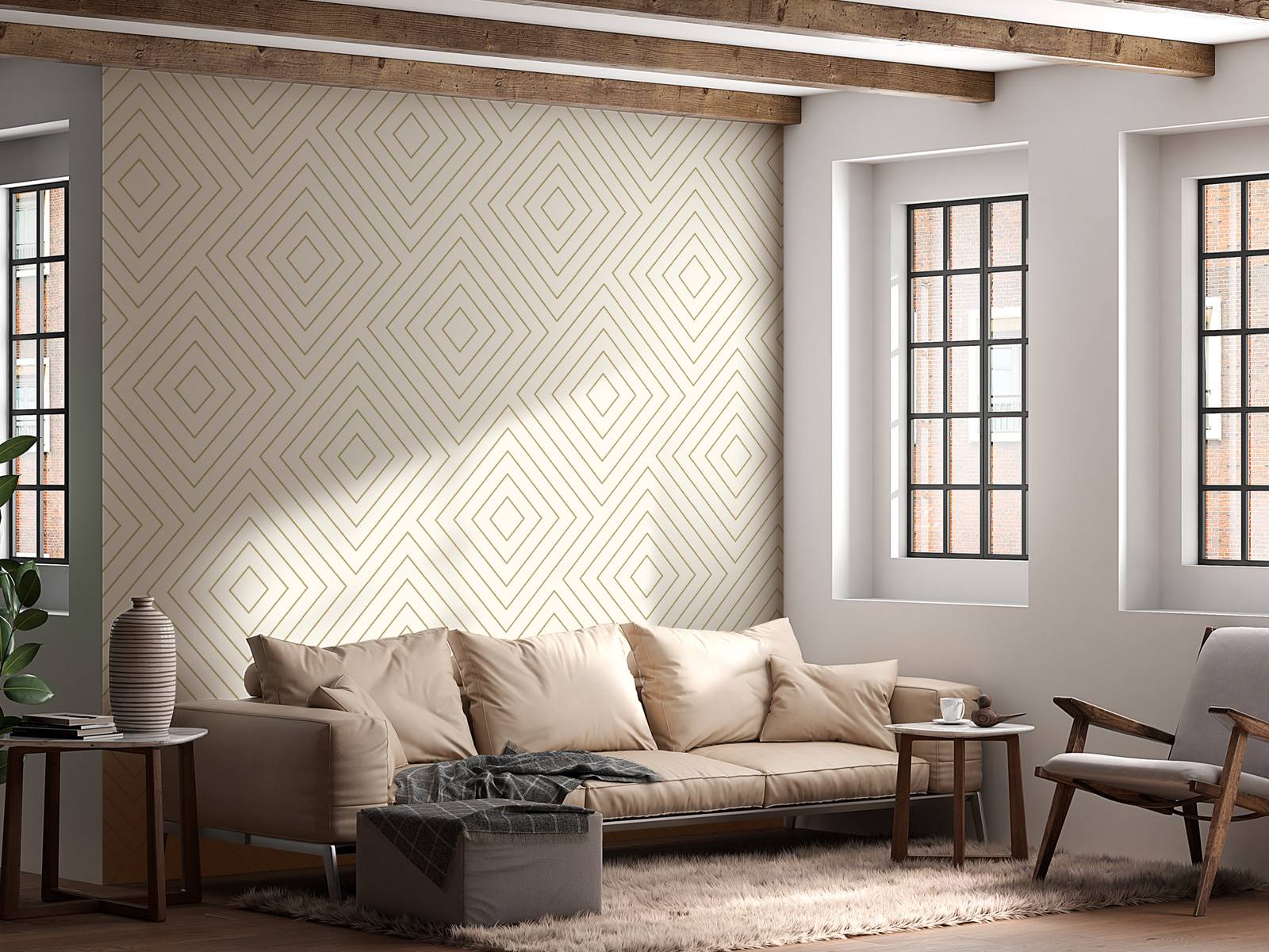 Chevron pattern, white