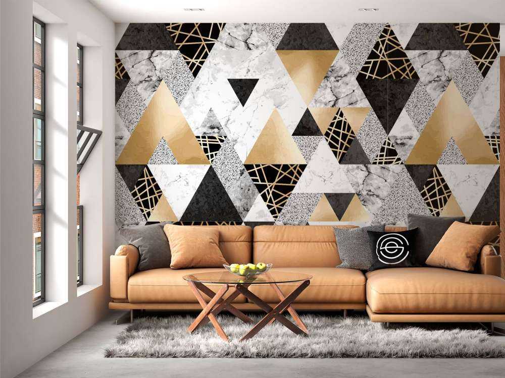 Marble triangles with gold