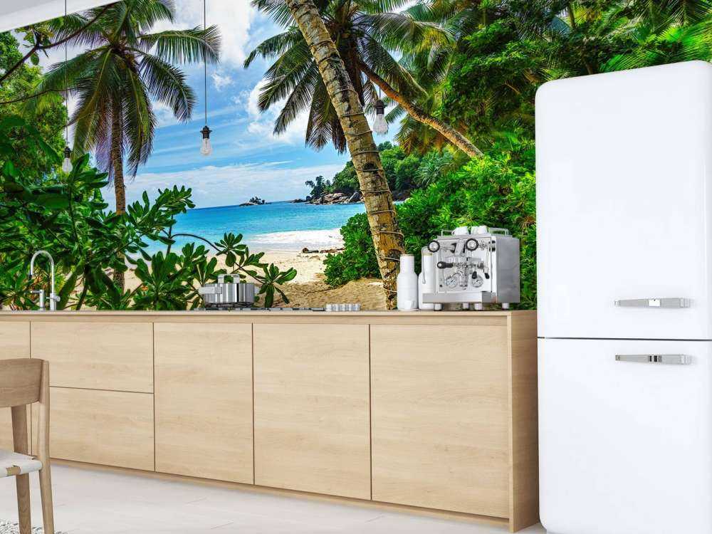 Beach between the palms