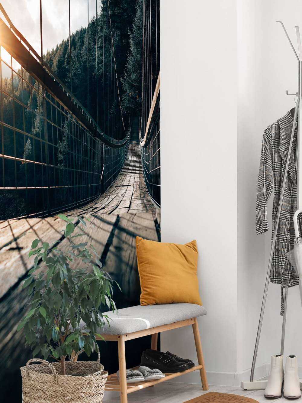 Steel suspension bridge