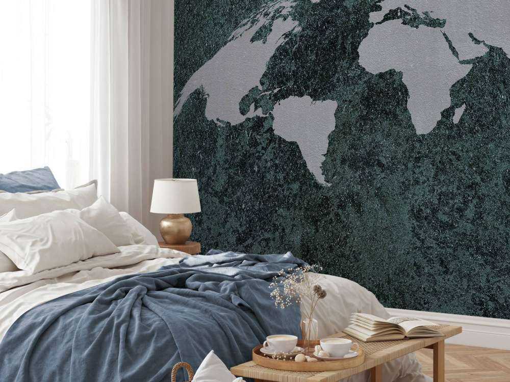 World map with texture