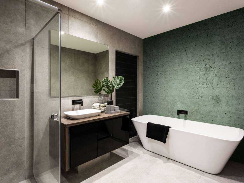 Green concrete wall