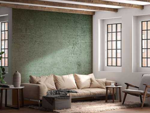 Green concrete wall