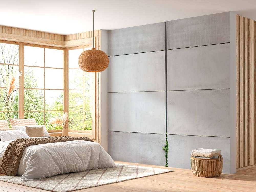 Wall of concrete slabs 