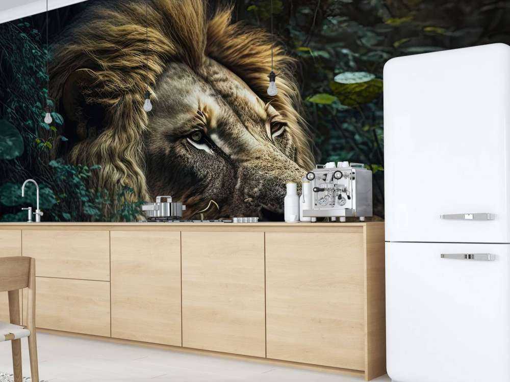 King lion in the jungle