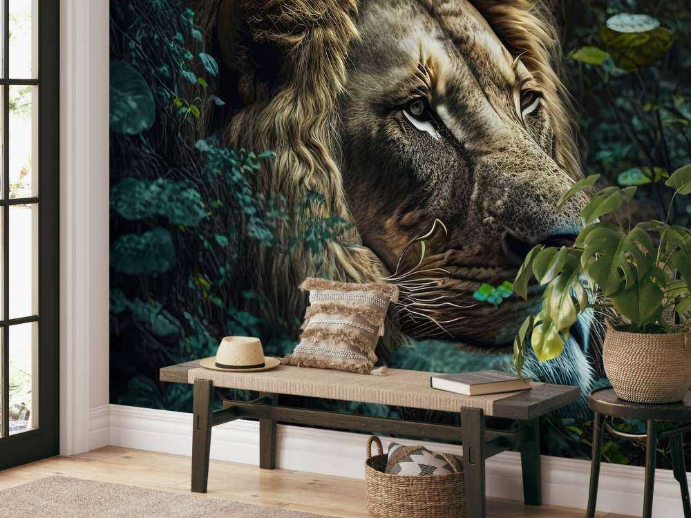 King lion in the jungle