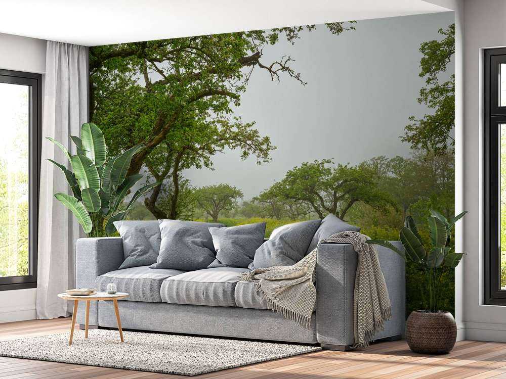 Path through hills with yellow flowers