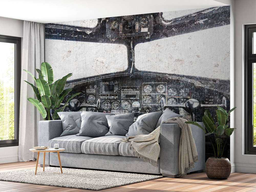 Vintage aircraft cockpit