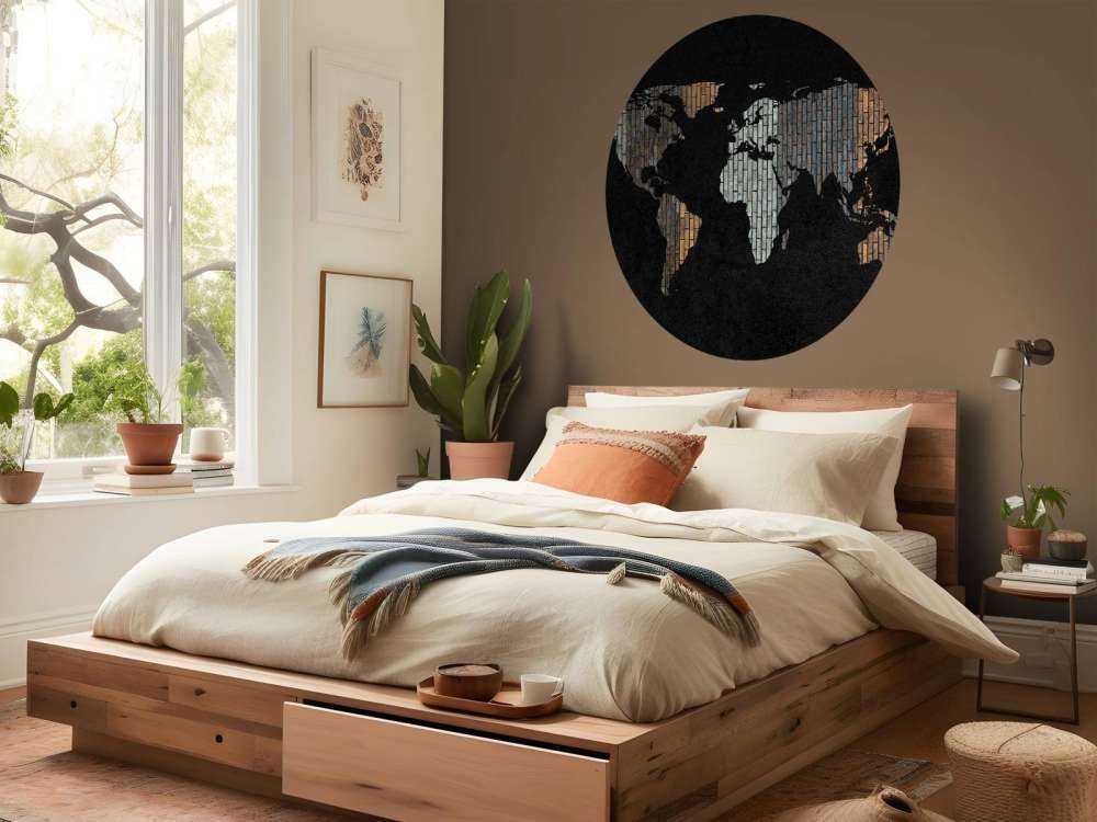 World map with vertical bricks