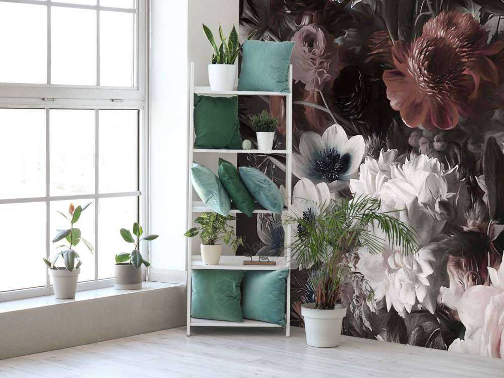 Big bouquet with pink anemones