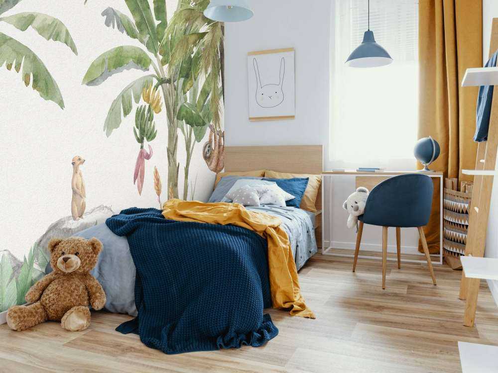 Jungle with colourful animals