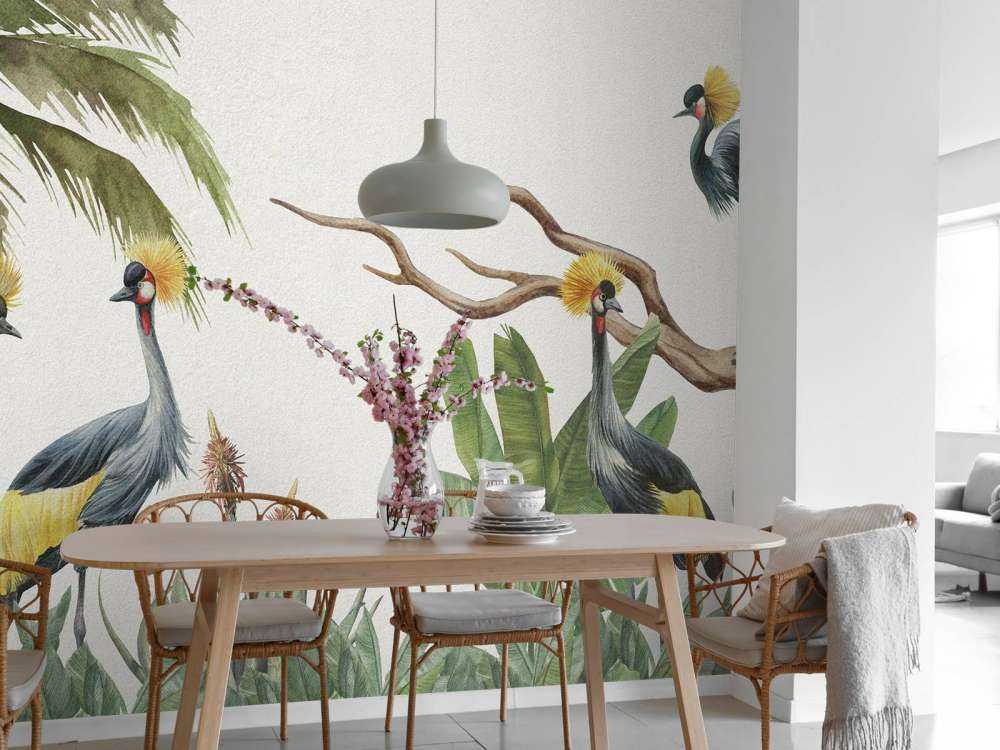 Jungle with cranes