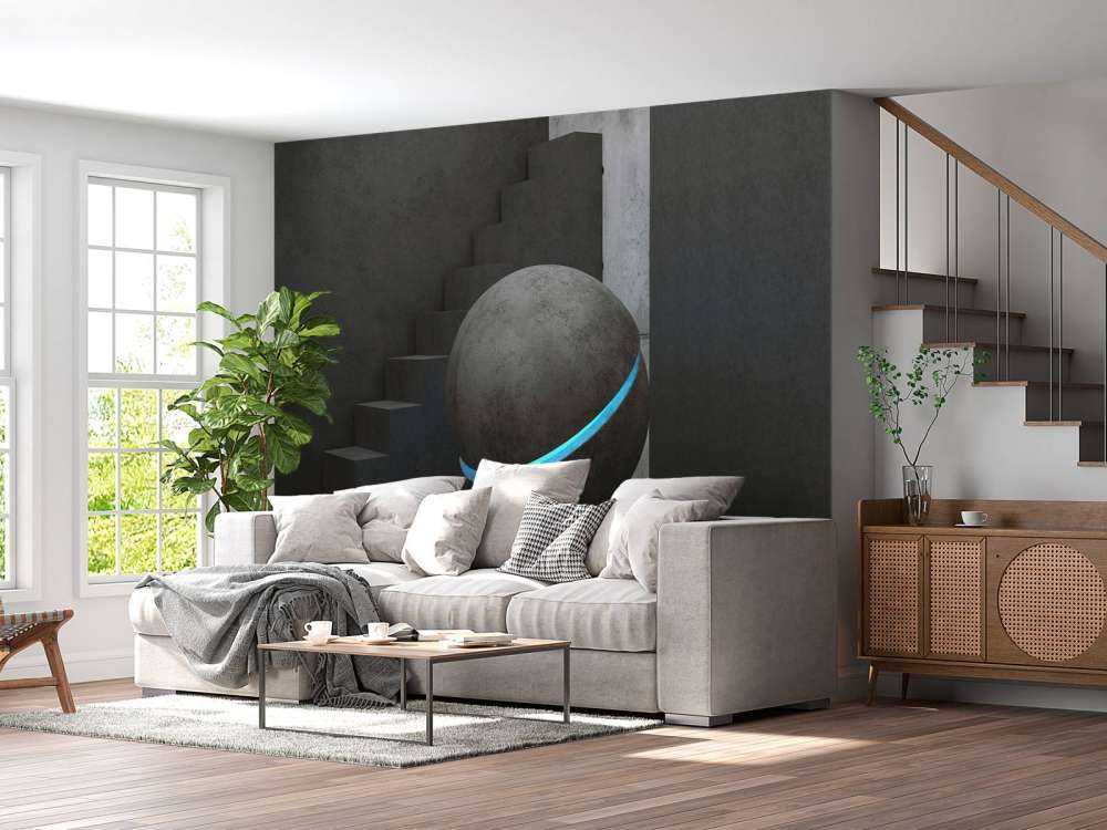 Staircase with a 3D ball