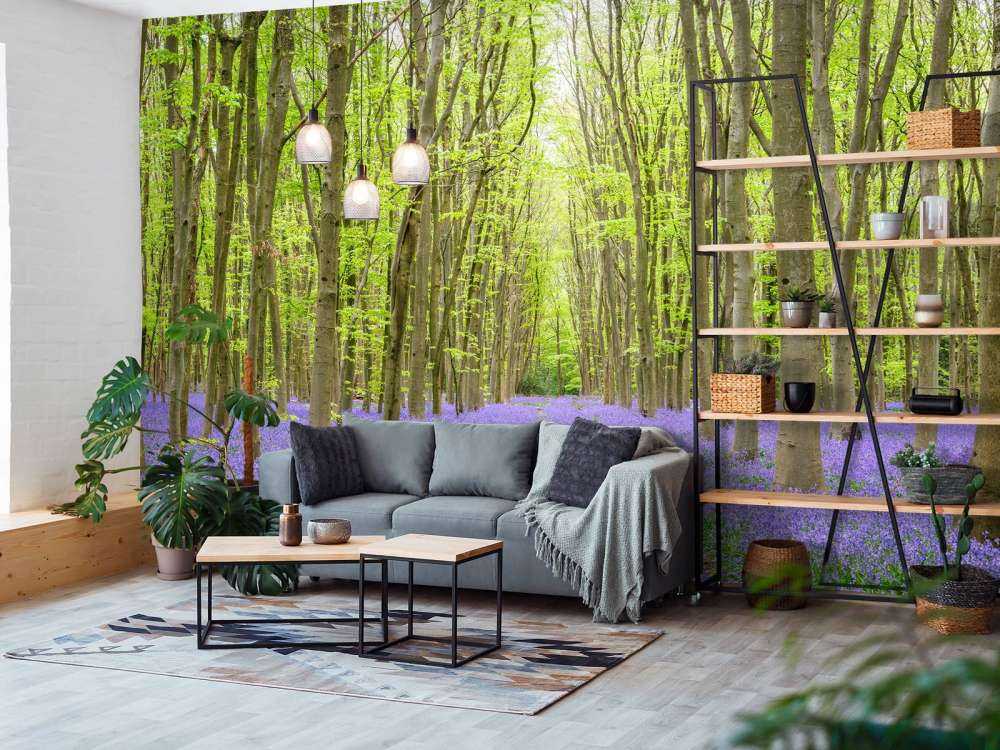 Tire tracks through the forest