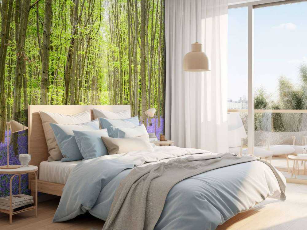 Tire tracks through the forest