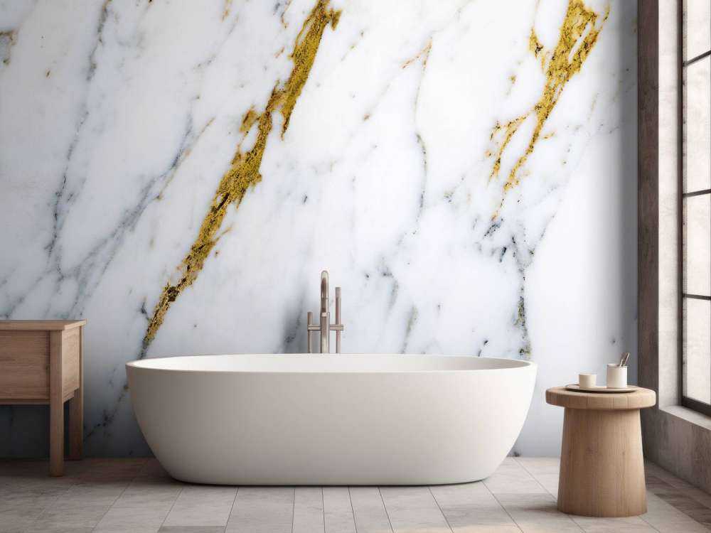 White marble with golden veins