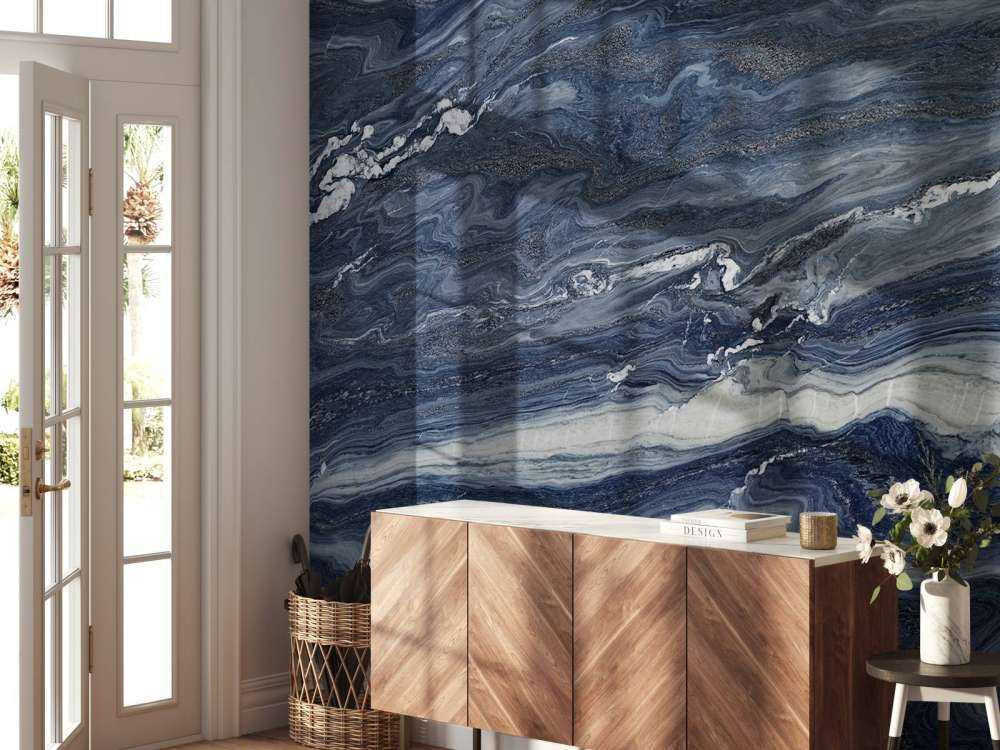 Blue and white marble