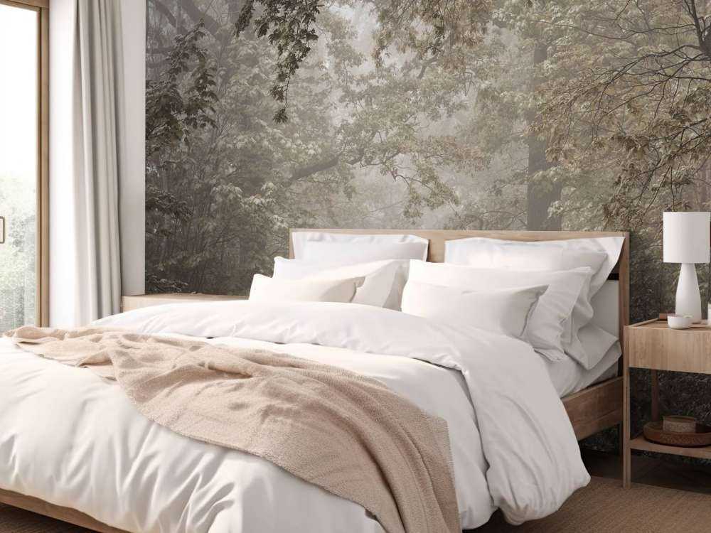 Path through misty forest