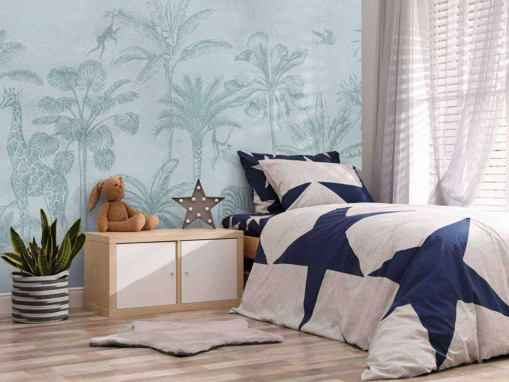 Tropical animal jungle blue