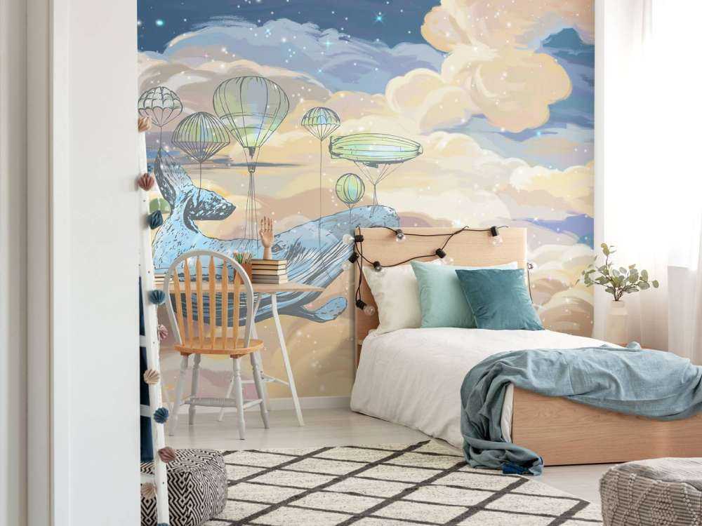 Whale with his hot air balloons