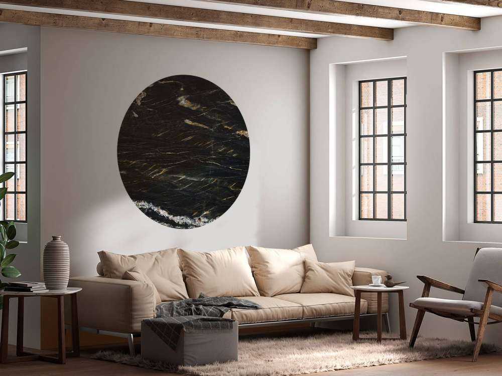 Black marble with gold structure