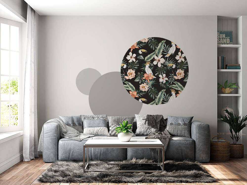 Tropical toucan and parrot