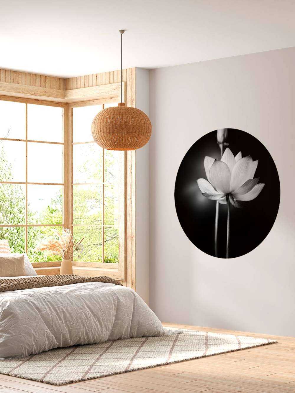 Lotus flowers black and white