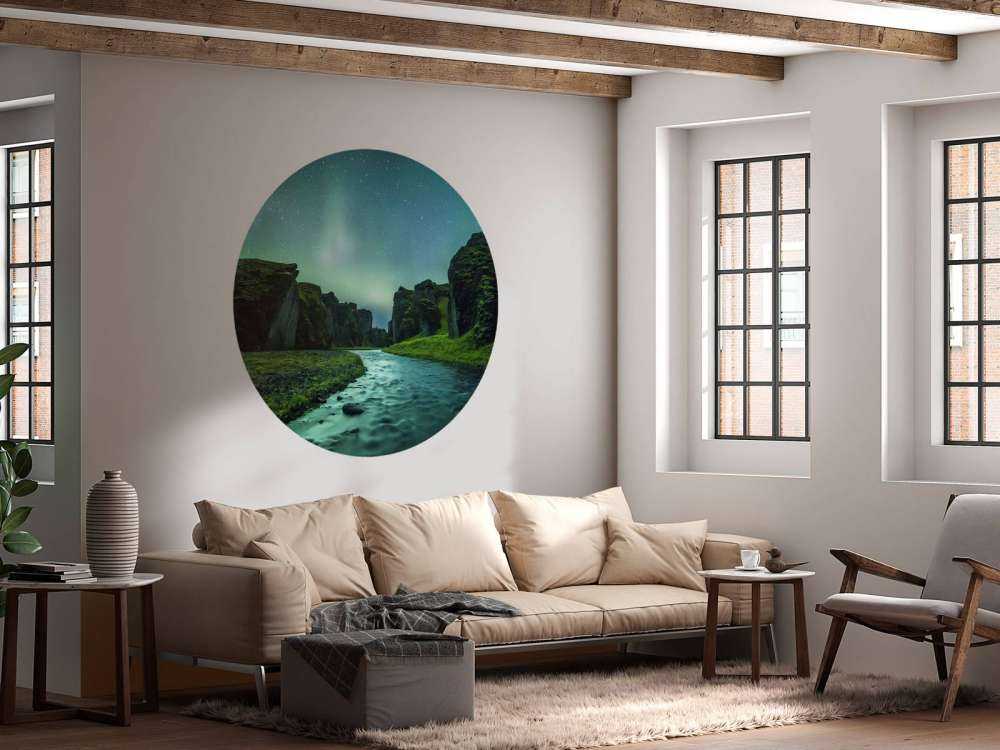 Northern lights above the mountains