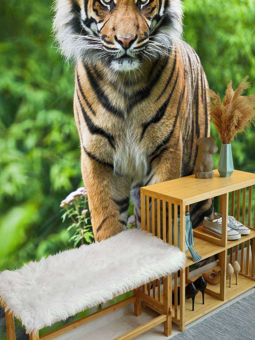 Tiger standing on a stone