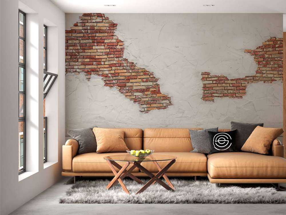 Brick wall with stucco