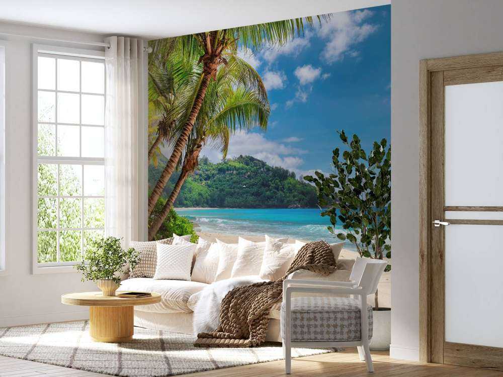 Beautiful beach with palms