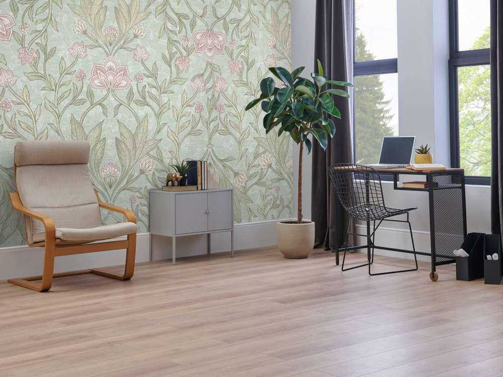 Morris floral damask - mint green