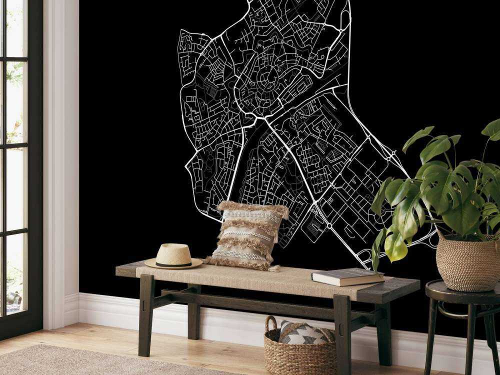 Plattegrond van Middelburg, zwart