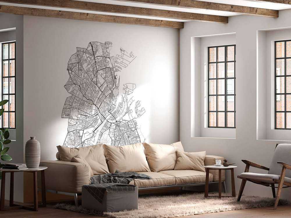 Plattegrond van Kopenhagen, wit 