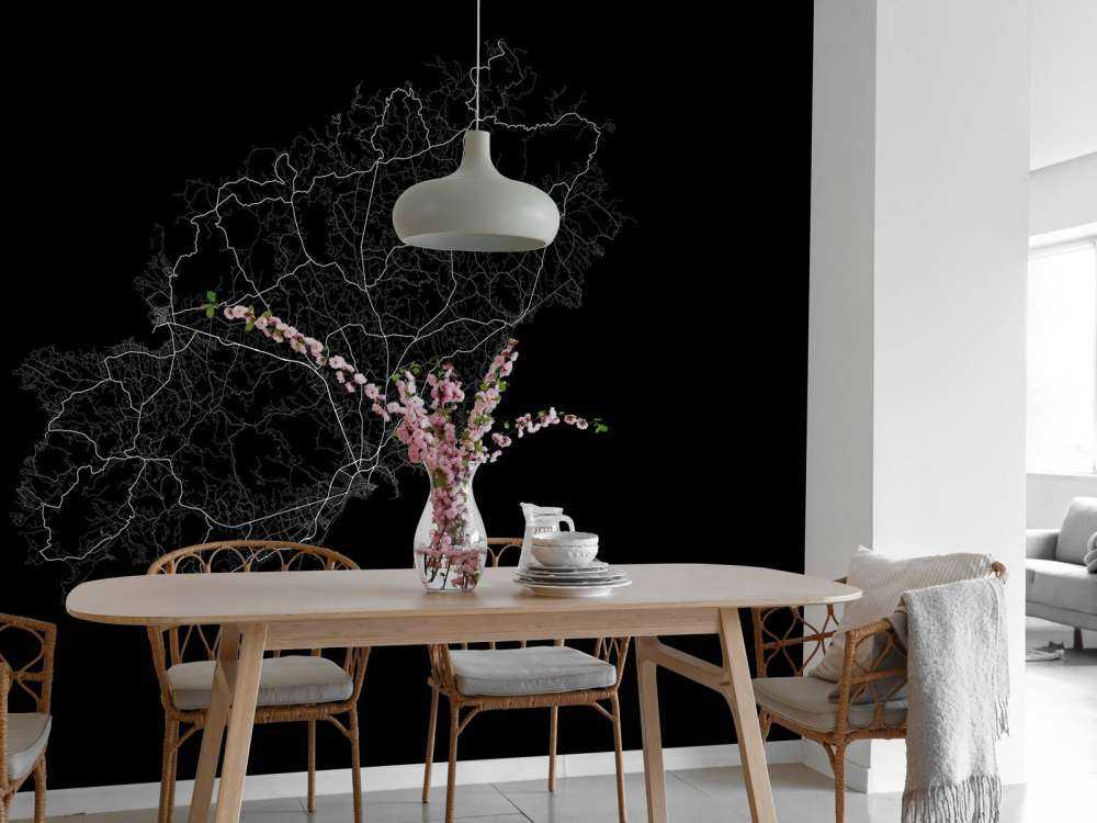 Plattegrond van Ibiza, zwart