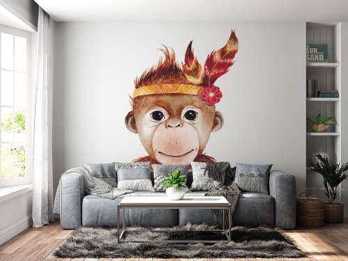 Monkey of watercolor