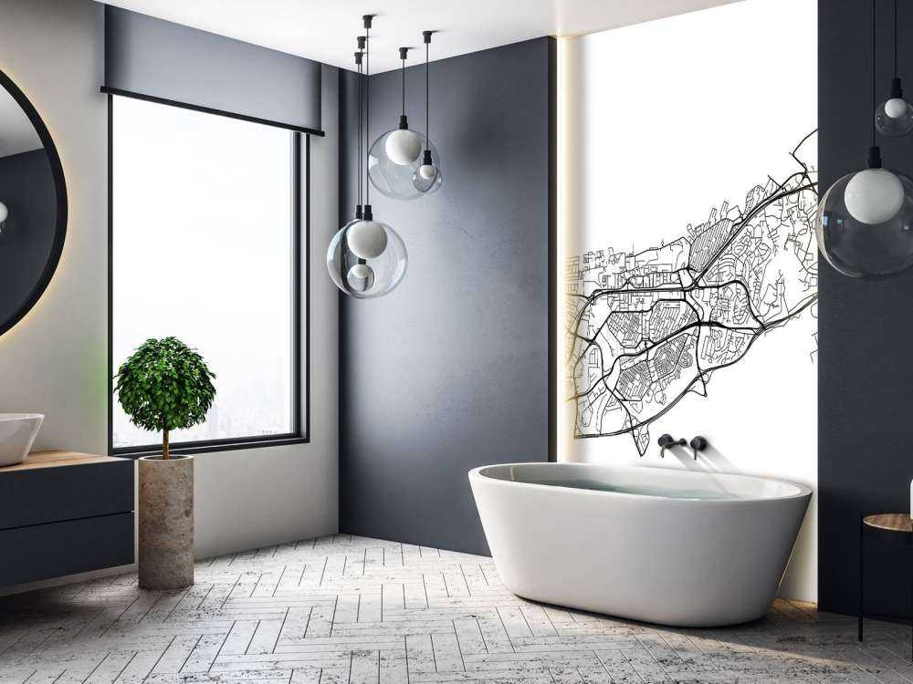 Plattegrond van Muscat, wit 