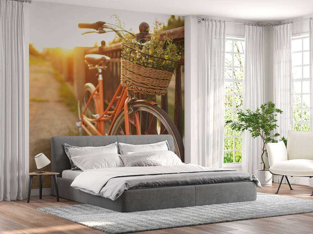 Red bike with basket