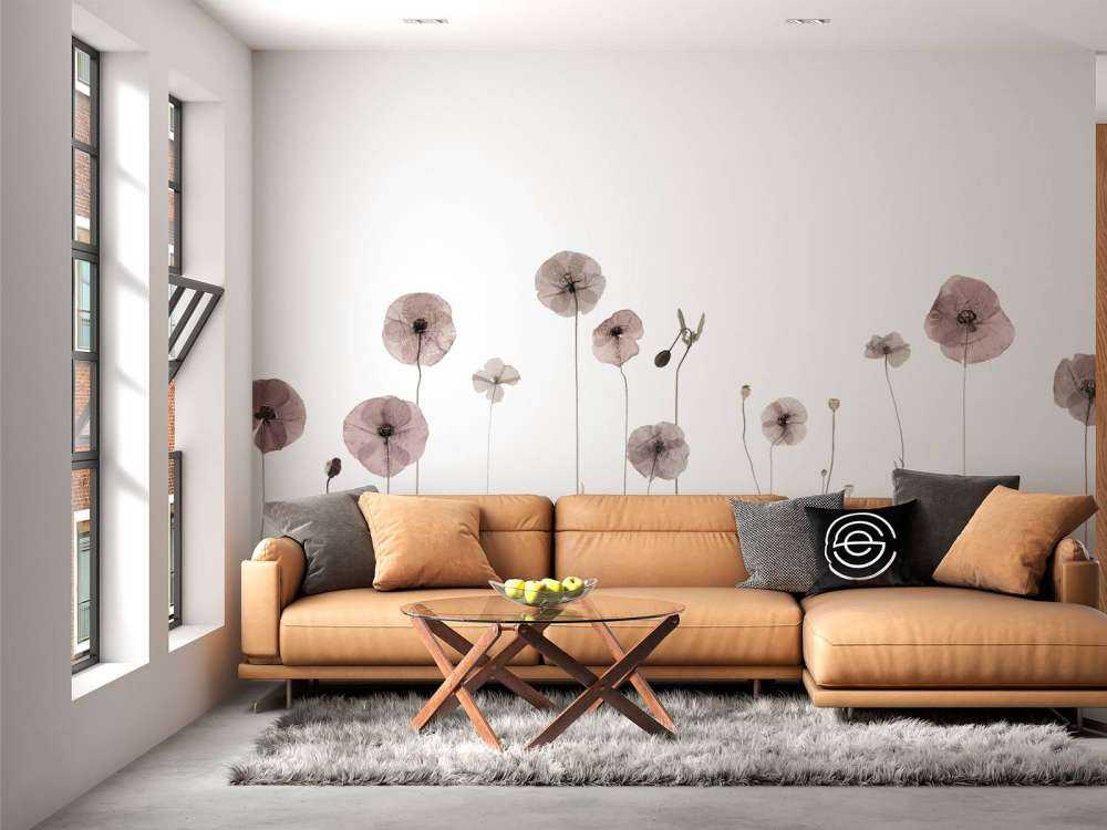 Poppy flower field vintage