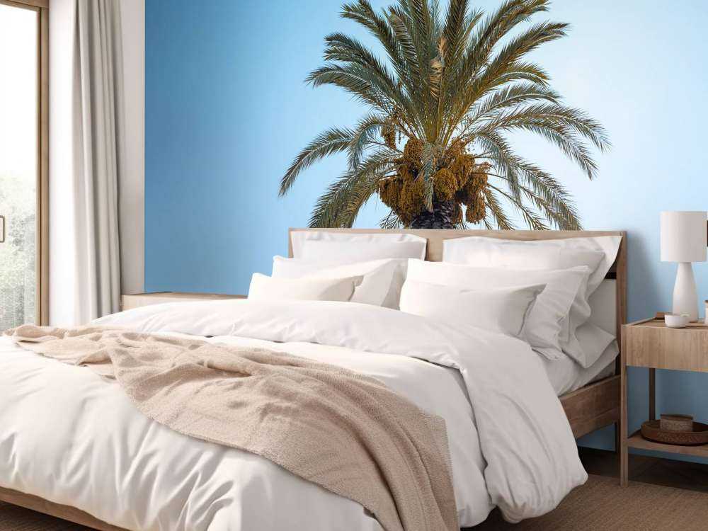 Blauw lucht en palmboom