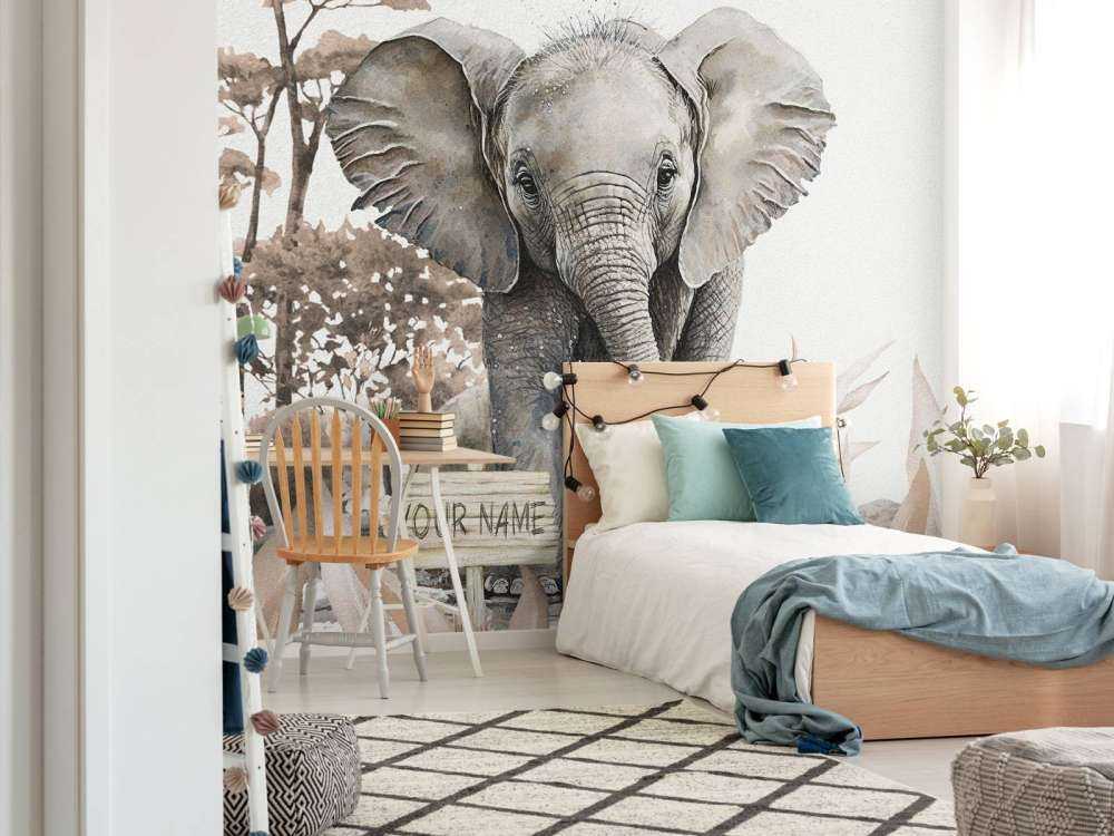Elephant in the jungle taupe