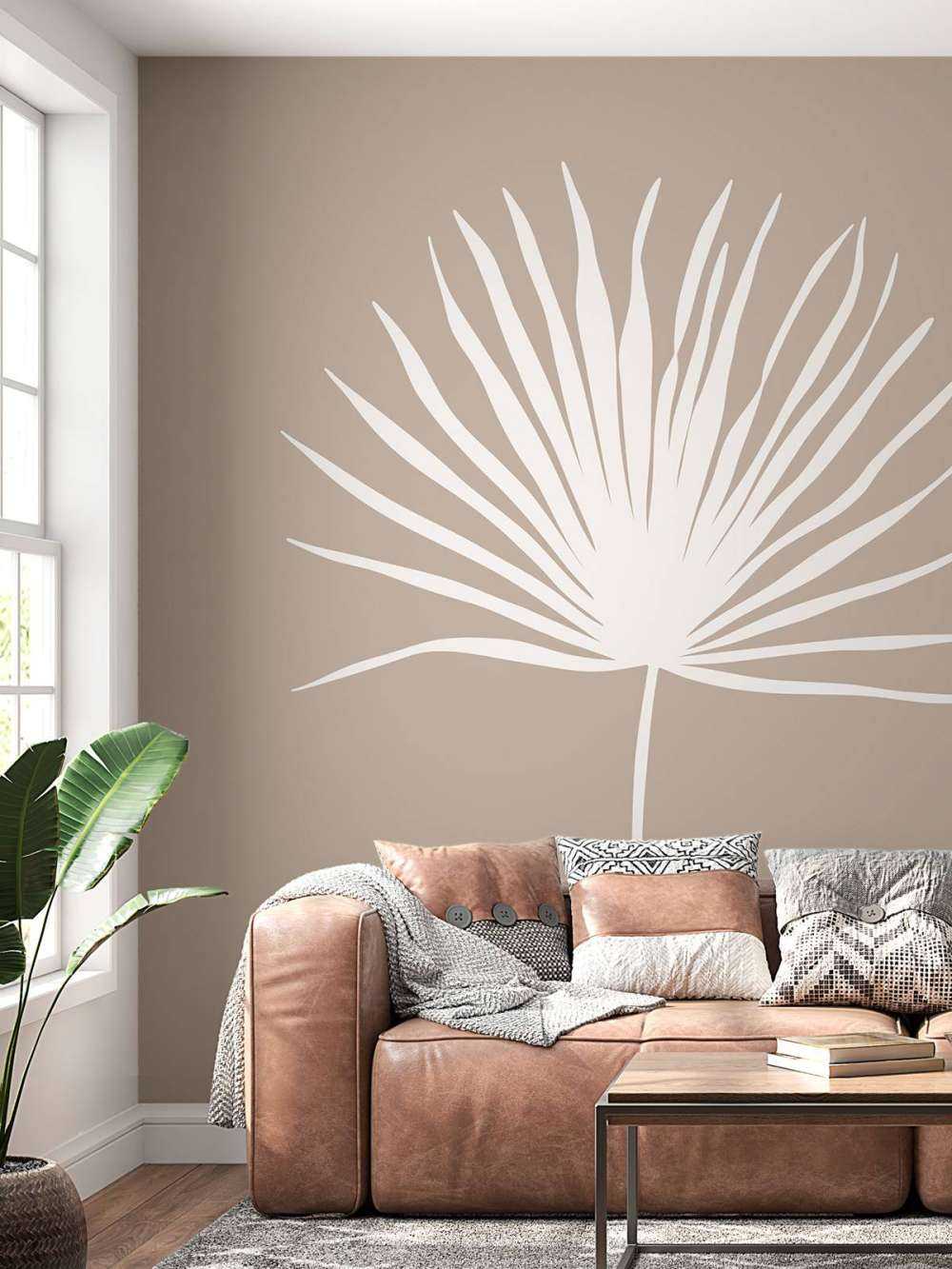 Plant op beige achtergrond