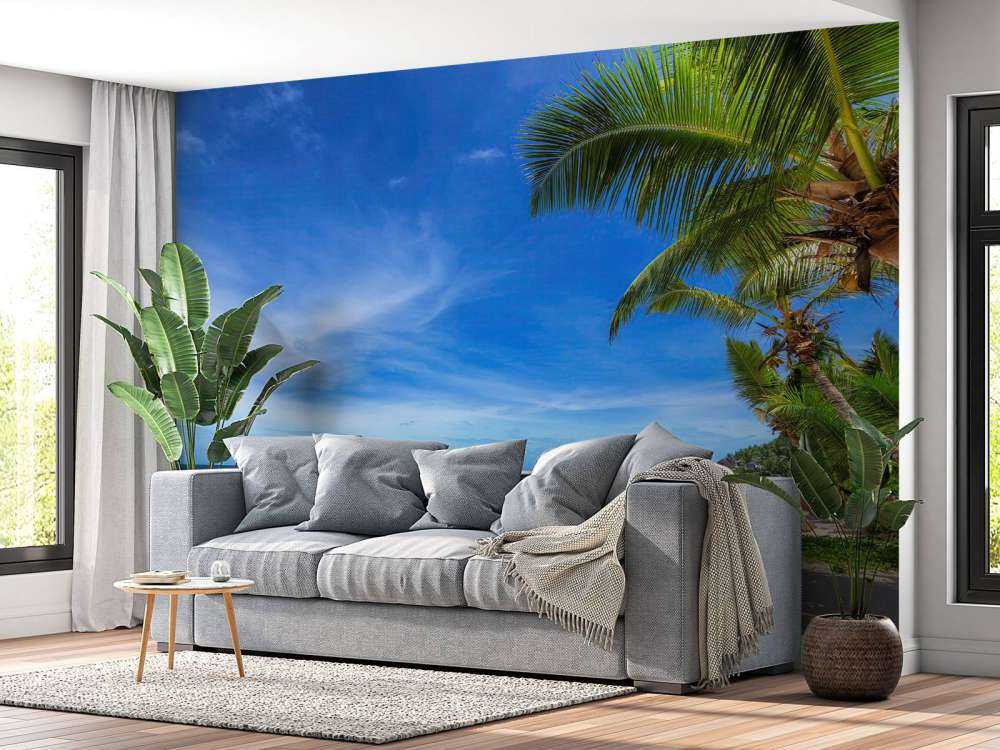 Tropical beach with palm tree