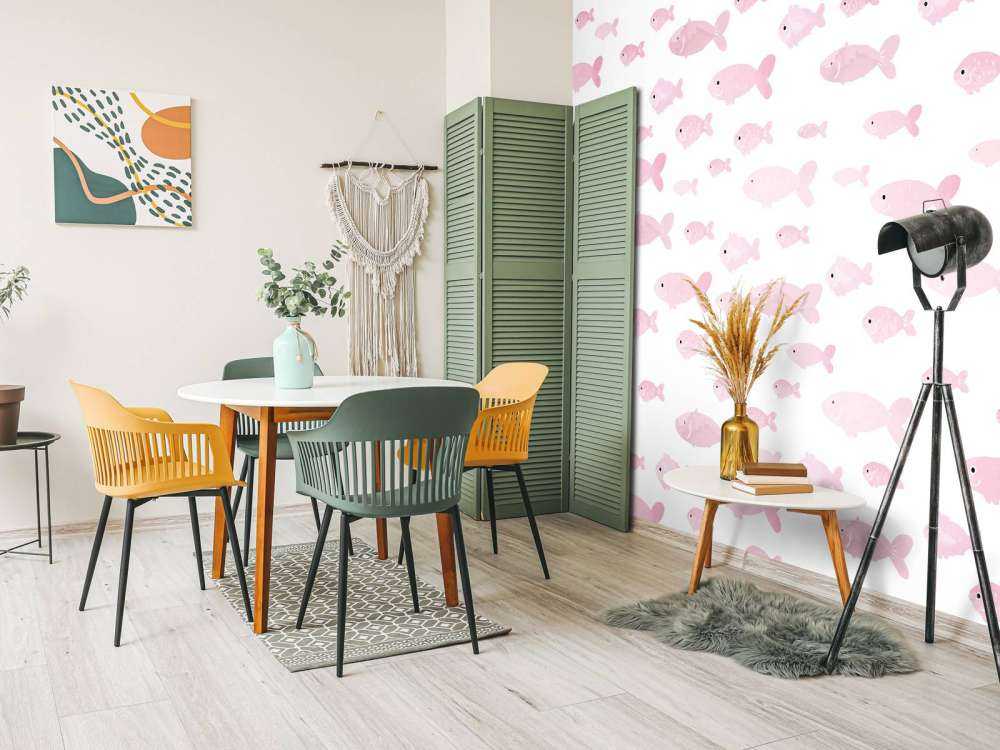 Roze visjes print