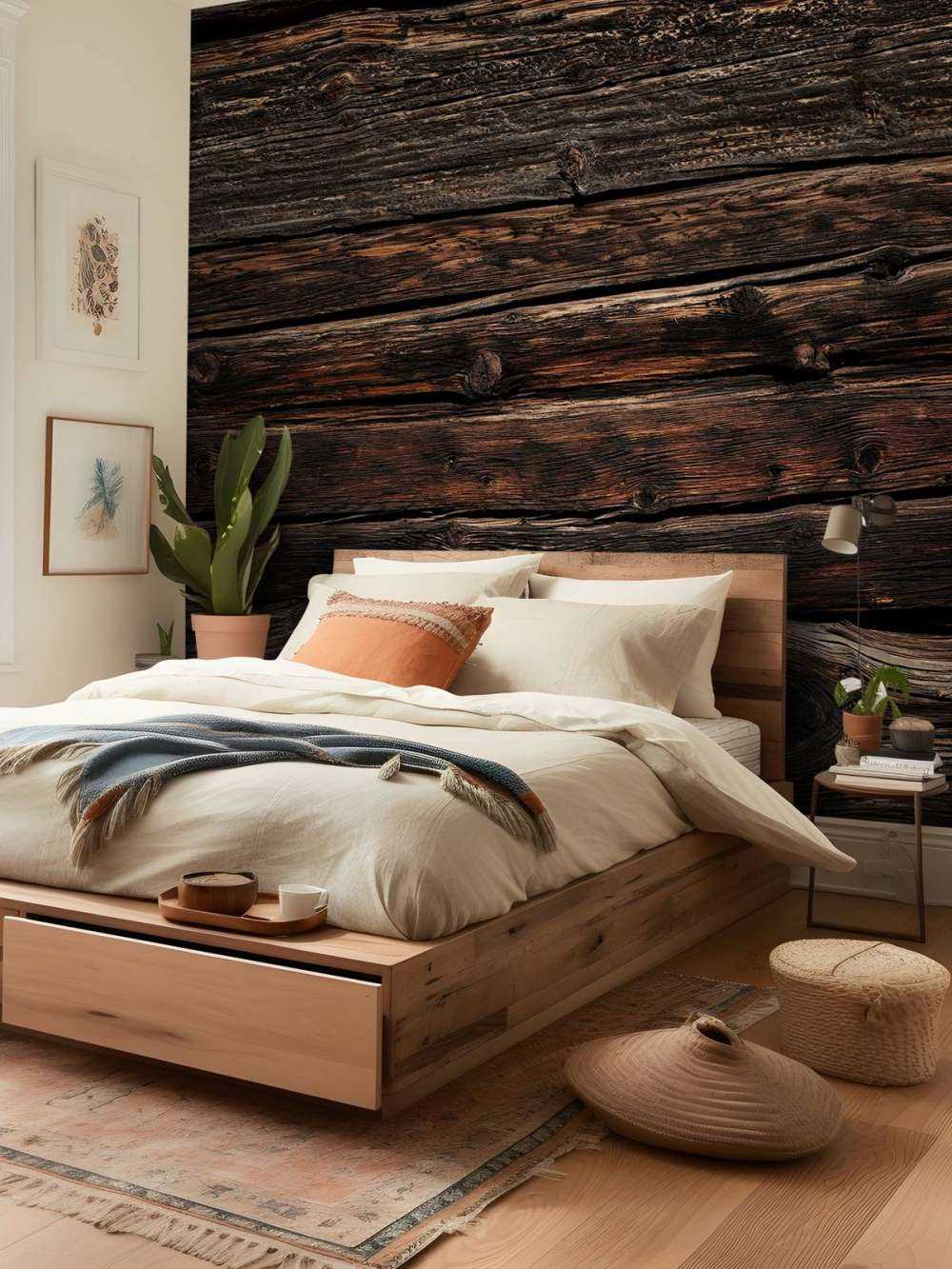 Dark old horizontal wood