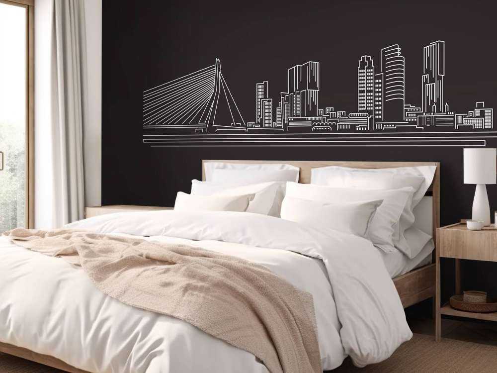 Rotterdam skyline zwart